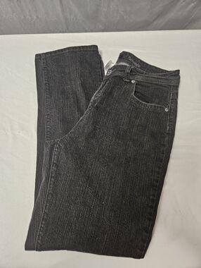 Vintage Jordache Black Rhinestone Studded Straight Leg Jeans Size 14!